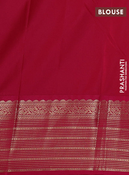 Semi kanchipuram silk saree yellow and pink with allover zari checks & buttas and zari woven korvai border
