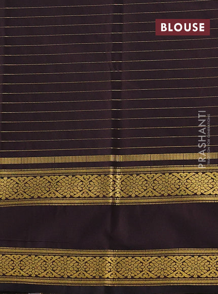 Semi kanchipuram silk saree coffee brown with allover zari checks & buttas and rettapet zari woven border