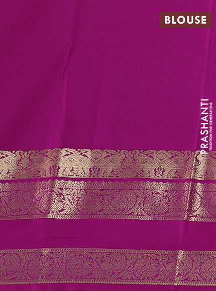 Semi kanchipuram silk saree pink and purple with allover zari checks & buttas and rettapet zari woven korvai border