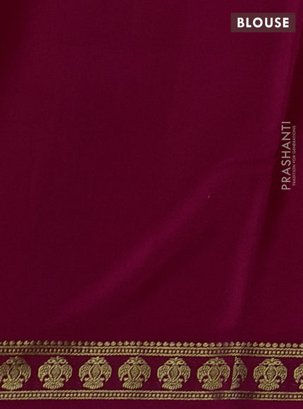 Pure mysore silk saree rani pink with plain body and zari woven border