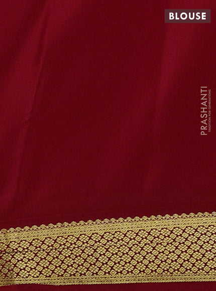 Pure mysore silk saree red with zari woven buttas and zari woven border