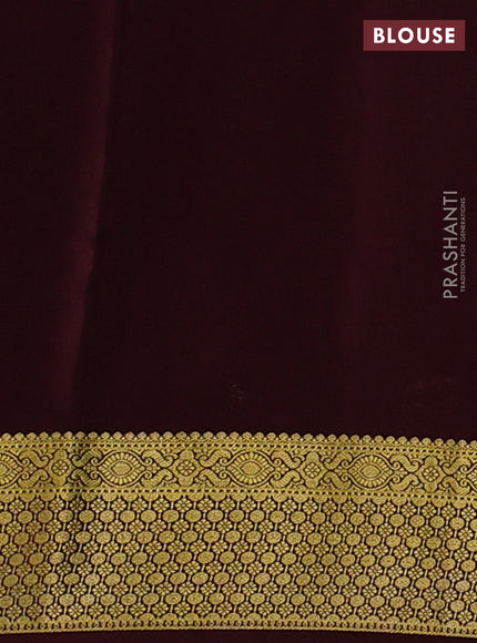 Pure mysore silk saree coffee brown with zari woven buttas and zari woven border