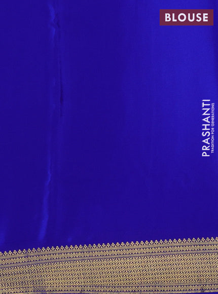 Pure mysore silk saree royal blue with allover zari woven buttas and zari woven border