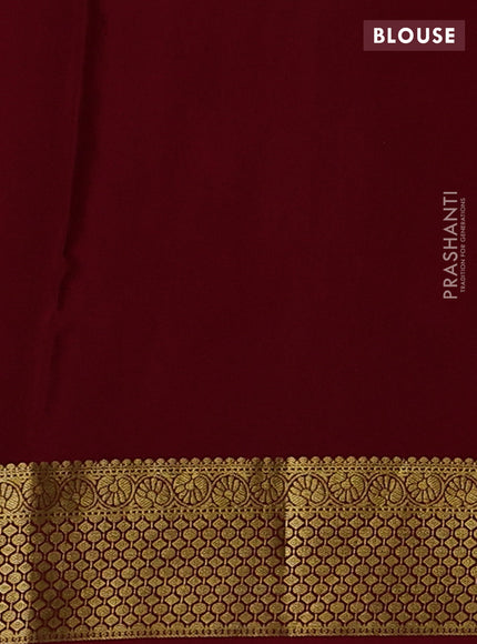 Pure mysore silk saree maroon with zari woven buttas and zari woven border