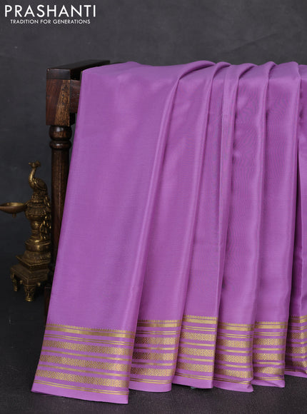Pure mysore silk saree lavender with allover zari woven buttas and zari woven border