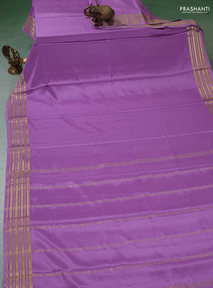 Pure mysore silk saree lavender with allover zari woven buttas and zari woven border