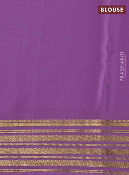 Pure mysore silk saree lavender with allover zari woven buttas and zari woven border
