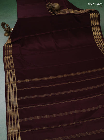 Pure mysore silk saree coffee brown with allover zari woven buttas and zari woven border