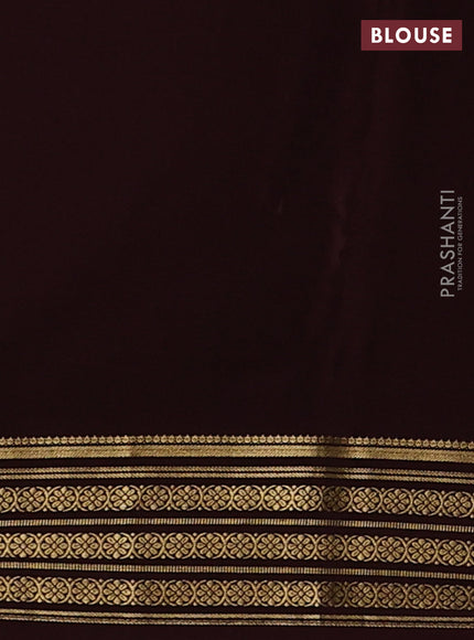 Pure mysore silk saree coffee brown with allover zari woven buttas and zari woven border