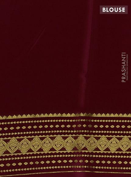 Pure mysore silk saree maroon with allover zari woven buttas and zari woven border