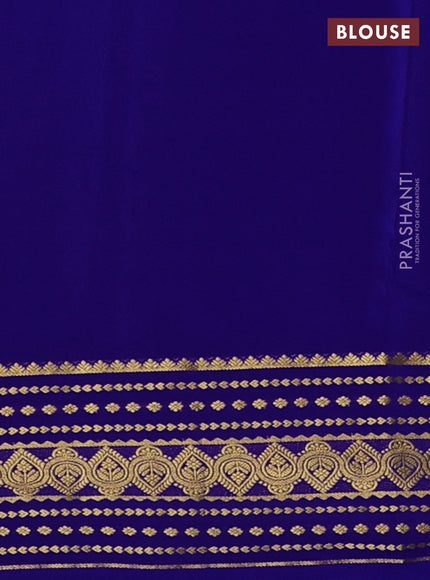 Pure mysore silk saree royal blue with allover zari woven buttas and zari woven border