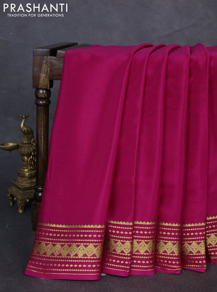 Pure mysore silk saree rani pink with allover zari woven buttas and zari woven border