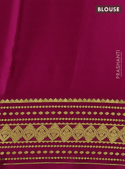 Pure mysore silk saree rani pink with allover zari woven buttas and zari woven border
