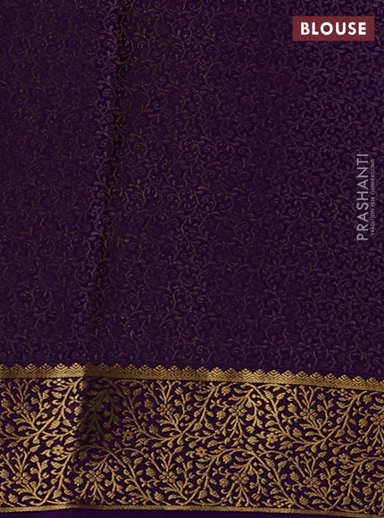 Pure mysore silk saree violet with allover zari woven buttas and zari woven border