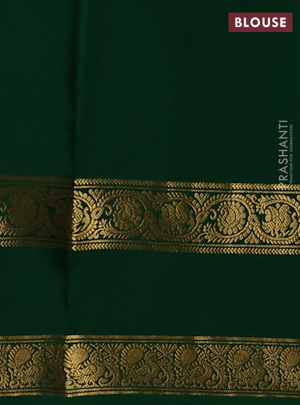 Pure mysore silk saree red and green with allover zari woven buttas and rettapet zari woven border