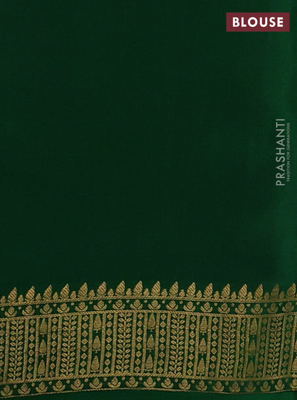 Pure mysore silk saree red and green with allover zari woven checked pattern and zari woven border