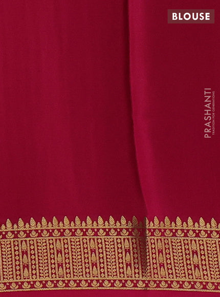 Pure mysore silk saree cs blue and pink with allover zari woven checked pattern and zari woven border
