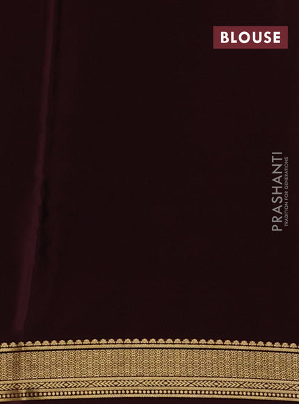 Pure mysore silk saree coffee brown with allover zari woven checked pattern and zari woven border