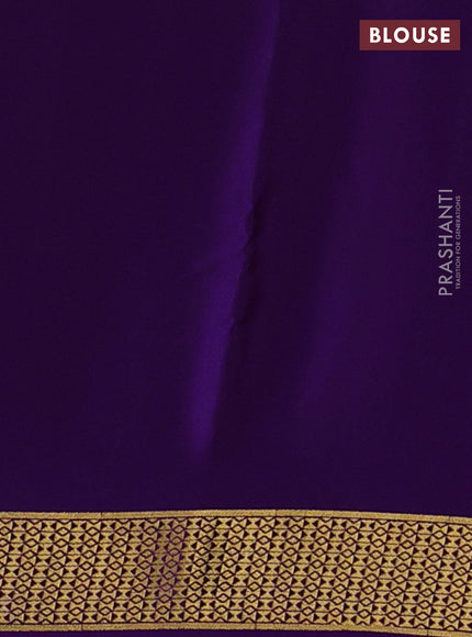 Pure mysore silk saree purple with allover zari checks & buttas and zari woven border