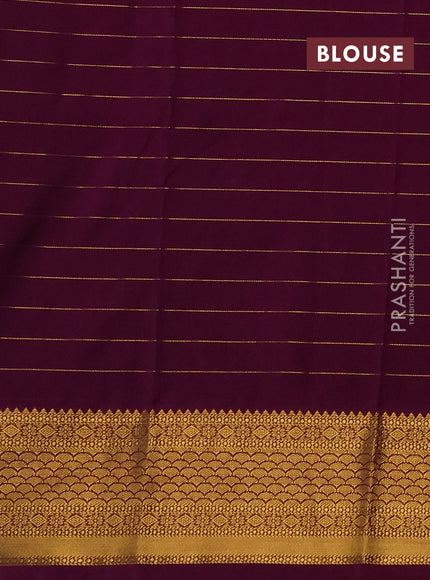 Semi kanchipuram silk saree teal green and wine shade with allover zari checks & buttas and rich zari woven korvai border