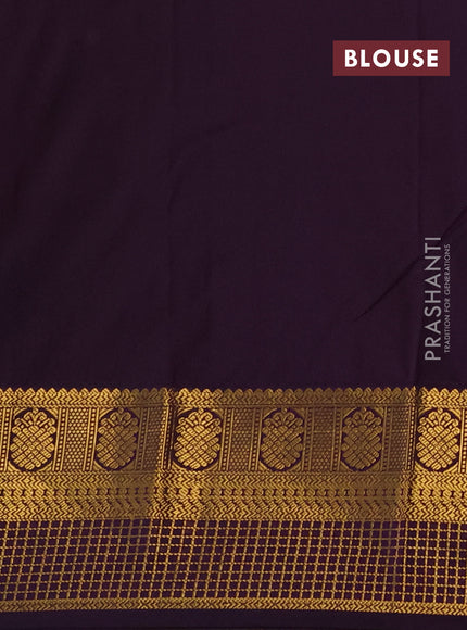 Semi kanchipuram silk saree pink and deep purple with allover zari weaves & buttas and long zari woven korvai border