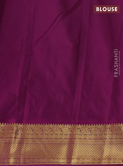 Semi kanchipuram silk saree pastel pink and magenta pink with allover zari checks & buttas and zari woven border