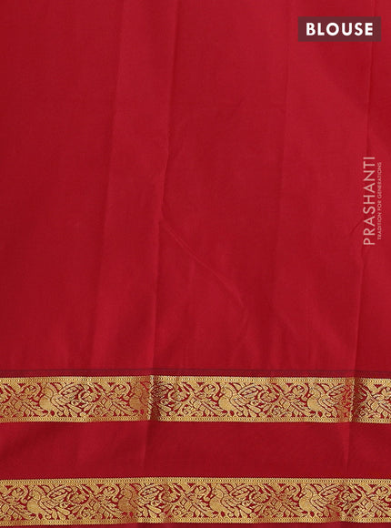 Semi kanchipuram silk saree light green and maroon with allover zari woven buttas and rettapet zari woven korvai border