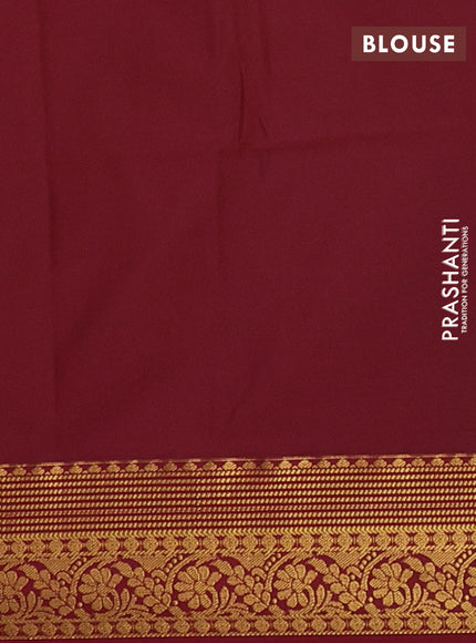 Semi soft silk saree orange and maroon with allover zari weaves and zari woven border