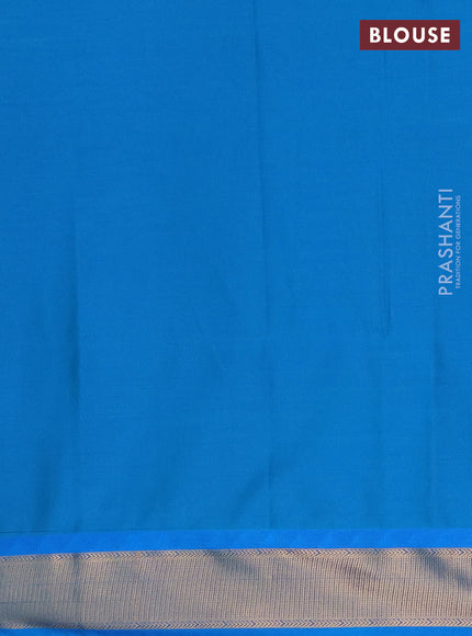 Semi soft silk saree deep purple and cs blue with allover zari woven buttas and zari woven border