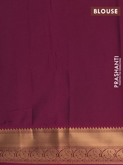 Semi soft silk saree grey and dark magenta pink with allover silver & gold zari woven buttas and zari woven border