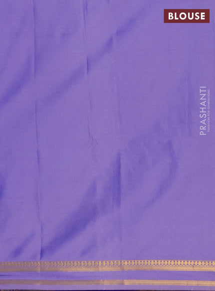 Semi soft silk saree royal blue with allover silver & gold zari woven buttas and rettapet zari woven border