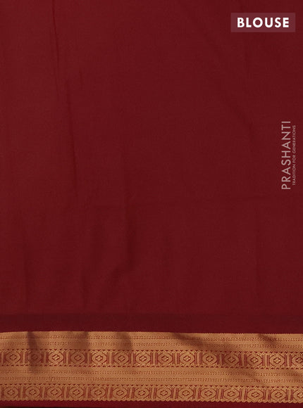 Semi soft silk saree cream and maroon with zari woven buttas and temple design zari woven border