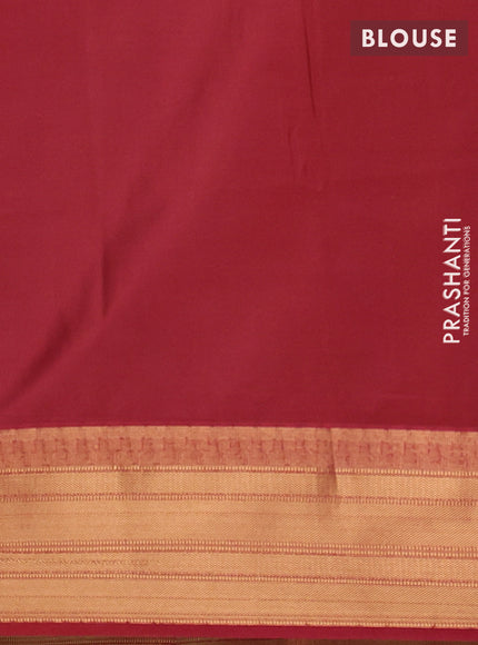 Semi soft silk saree beige and maroon with allover zari weaves & buttas and zari woven border