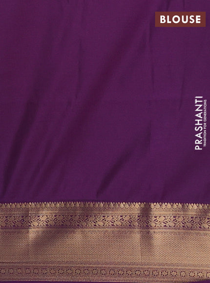 Semi soft silk saree red and purple with zari woven butta border and zari woven border