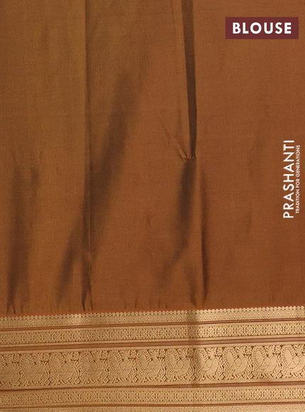Semi soft silk saree blue and mustard yellow with zari woven buttas and zari woven border