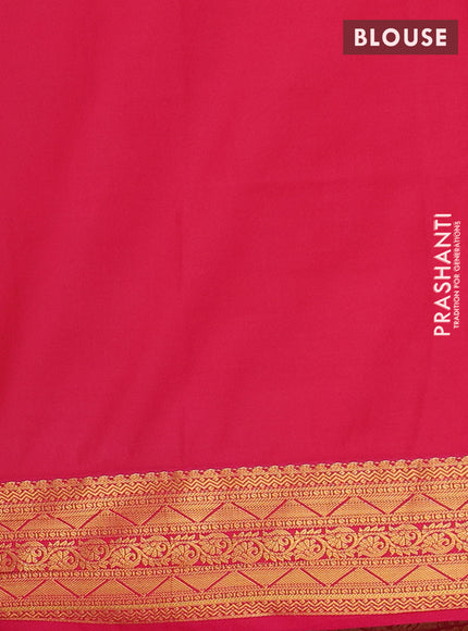 Semi soft silk saree teal blue and pink with allover zari woven buttas and zari woven border
