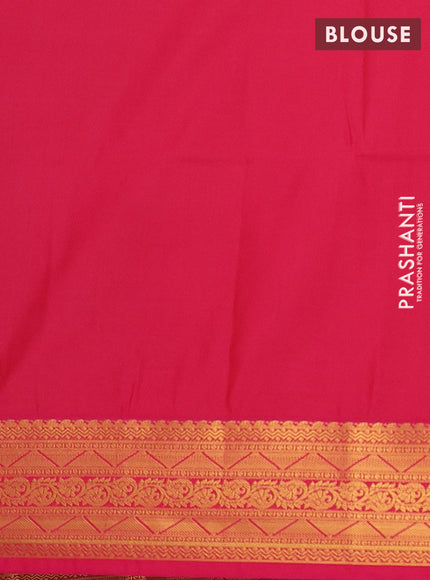Semi soft silk saree light green and pink with allover zari woven buttas and zari woven border