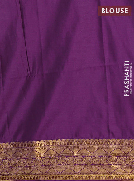 Semi soft silk saree olive green and purple with allover zari woven buttas and zari woven border