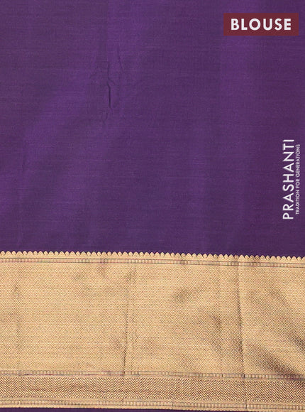 Semi soft silk saree mehendi green and purple with allover zari woven buttas and zari woven border