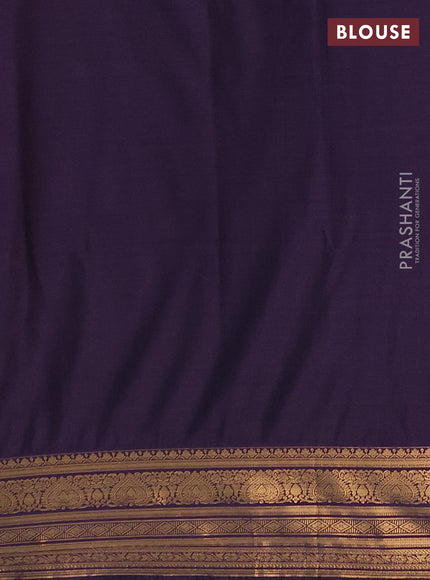 Semi soft silk saree grey and purple with allover zari woven buttas and zari woven border