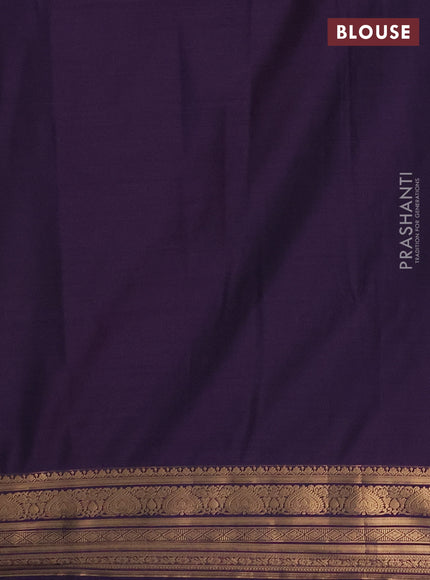 Semi soft silk saree deep maroon and purple with allover zari woven buttas and zari woven border