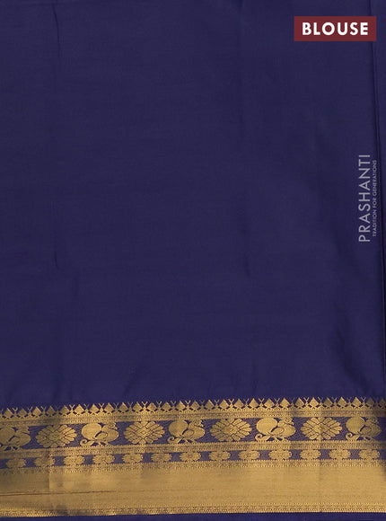 Semi soft silk saree pale yellow and navy blue with allover zari checks & buttas and rich zari woven border