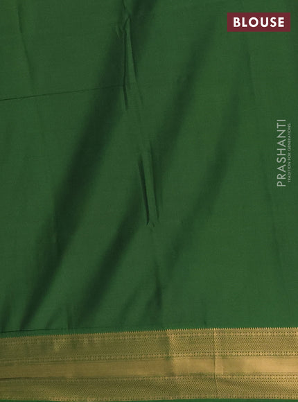 Semi soft silk saree coffee brown and green with allover zari weaves and zari woven border
