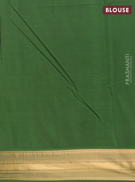 Semi soft silk saree grey and green with allover zari weaves and zari woven border