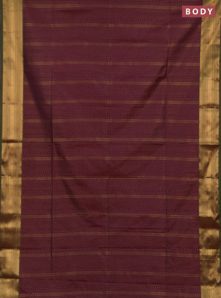 Semi soft silk saree dark magenta pink and dual shade of greenish pink with allover zari weaves and zari woven border