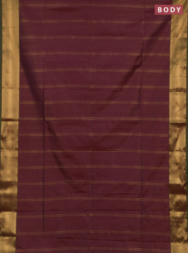 Semi soft silk saree dark magenta pink and dual shade of greenish pink with allover zari weaves and zari woven border