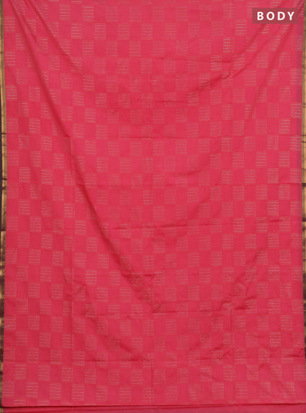 Semi soft silk saree pink and green with allover silver & gold zari woven buttas and zari woven piping border