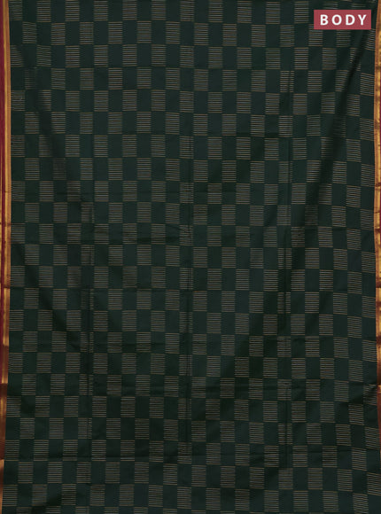 Semi soft silk saree bottle green and dual shade of manthulir green with allover silver & gold zari woven buttas and zari woven piping border
