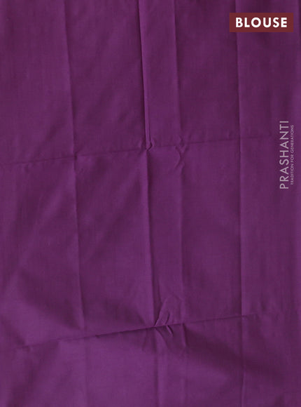 Semi soft silk saree teal green and purple with allover silver & gold zari woven buttas
