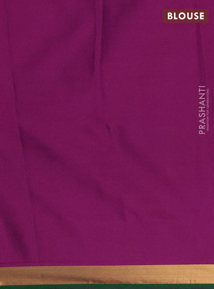 Semi soft silk saree lavender and green magenta pink with allover zari checks & buttas and rich zari woven border